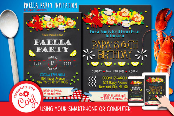 Download Paella Invitation Digital Template Files - Digital template Collection