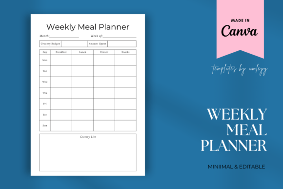 Download Weekly Meal Planner Digital Template - Digital template Collection