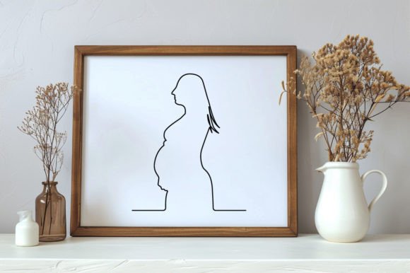 Download Continuous Pregnant Woman One Line Art - Pregnant Collection