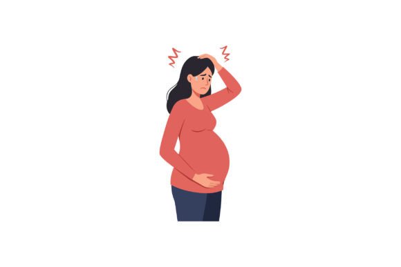 Download Pregnant Woman Expressing Discomfort in - Pregnant Collection