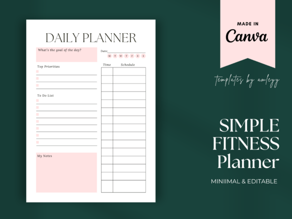 Download Minimal Daily Planner Digital Template - Digital template Collection