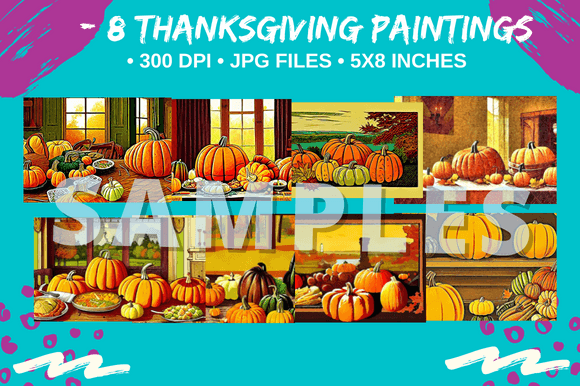 Download 8 Thanksgiving Day Holiday Paintings - Premium Resources